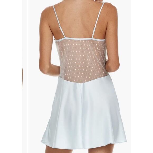 Flora Nikrooz Showstopper Chemise Ice Blue Ballerina Slip Nightie Floral Lace XS - Picture 2 of 16